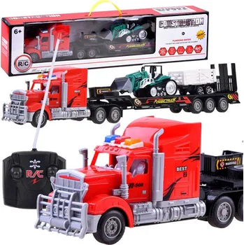 RC model auta RC Náklaďák s traktorem na dálkové ovládání Červená