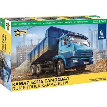 Plastikový model Kamaz 65115 Dump Truck - Zvezda Model Kit 43006