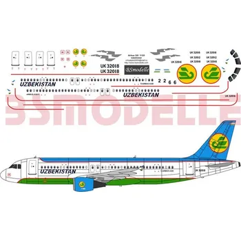 Plastikový model Obtisky Airbus A320 Uzbekistan Airlines - BSmodelle BSM100004