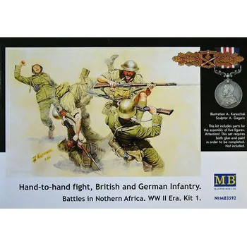 Plastikový model Hand-to-hand fight, British & German Infantry (5 fig.) - Master Box MB3592