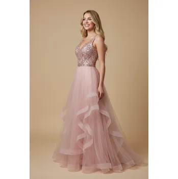 Dámské šaty DIVA Maturitní Šaty ANTONELLA růžové Barva: Růžová, Velikost: S