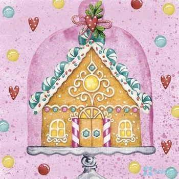Papírový ubrousek Ubrousky Gingerbread house 33 x 33 cm 20 ks