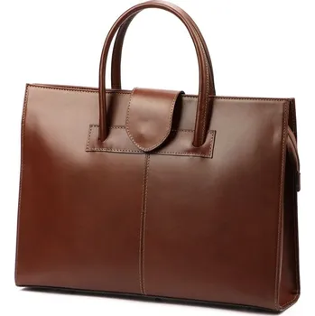 Dámská aktovka Kožená dámská business taška do ruky Camilla no. 778 hnědá na formát A4