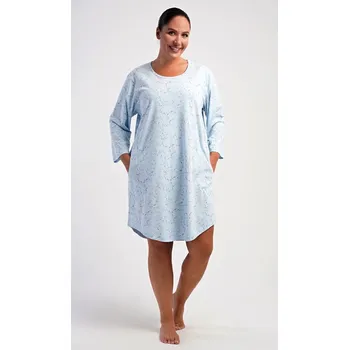 Dámské šaty Dámské domácí šaty s tříčtvrtečním rukávem Lauren - světle modrá - 3XL