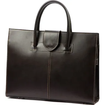 Dámská aktovka Kožená dámská business taška do ruky Camilla no. 778 tmavěhnědá na formát A4
