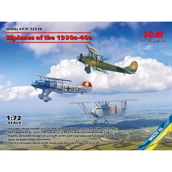Plastikový model Biplanes of the 1930s and 1940s (3-in-1) - ICM 72210