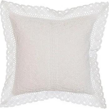 Polštář Polštář INNES bílá krajkový vzor 40x40 cm Mybesthome Varianta: Povlak na polštář s prošívanou výplní, 40x40 cm
