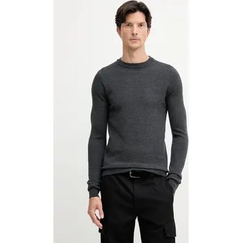 Pánský svetr Vlněný svetr Trussardi pánský, šedá barva, M0038000005N 90X, vel. M