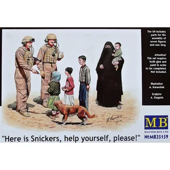 Plastikový model 'Here is Snickers, help yourself...' (8 fig.) - Master Box MB35159