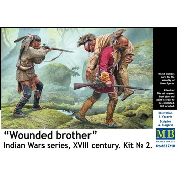 Plastikový model Wounded brother, Indian Wars series (3 fig.) - Master Box MB35210
