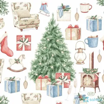 Papírový ubrousek Ubrousky Tree and gifts 33 x 33 cm 20 ks