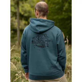 Pánská mikina Pánská mikina Vanlife - modrozelená Vesmírně modrozelená M