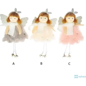 Vánoční dekorace Andělka s bílou šálou plyš 15 cm