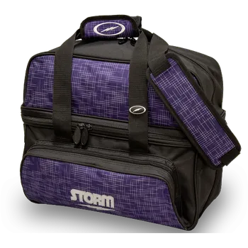 Taška na bowlingovou kouli TAŠKA DLX NA 2 KOULE NOSIČKA S PROSTOREM NA BOTY ABSTRAKTNÍ FIALOVÁ/ČERNÁ