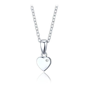 Náhrdelník Moonlit Dětský stříbrný náhrdelník se srdcem a zirkonem – dcera