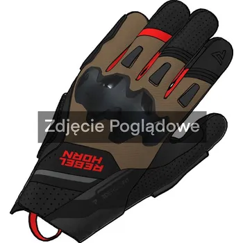 Moto rukavice REBELHORN rukavice DEFENDER desert black/red/black - L