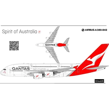 Plastikový model Obtisky Airbus A380 Qantas - BSmodelle BSM144466