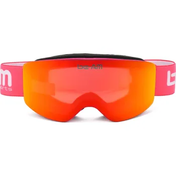 be-AM Lyžařské brýle SKI a SNB JUNIOR - růžová/červené sklo