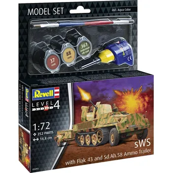 Plastikový model sWS with Flak43 and Sd.Ah58 Ammo Trailer - obsahuje barvy a lepidlo - Revell ModelSet 63293