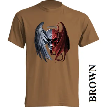 levne-bavlnene-tricko-potisk-andel-dabel Barva: Brown - hnědá, velikost: S