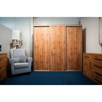 Šatní skříň Nábytek Mikulík Skříň ONYX - 3x plné dveře (š 210-270 cm/v 220 cm) ROZMĚR: (š/v/h) 250 x 220 x 60 cm