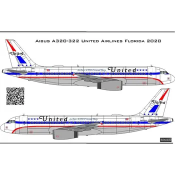 Plastikový model Obtisky Airbus A-320 United Airlines - BSmodelle BSM144522