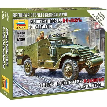Plastikový model Soviet M-3 Scout Car with Machine Gun - Zvezda Wargames (WWII) military 6273