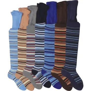 Dámské punčochy DOTEX D&D s.r.o Dámské / Dětské bavlněné punčocháče DOTEX - tenké pruhy Barva: hnědá, Velikost: Dětské (152-164)