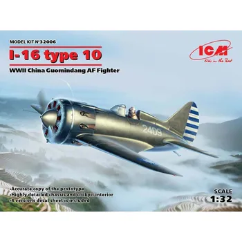 Plastikový model Polikarpov I-16 type 10 China Guomindang AF Fighter WWII - ICM 32006