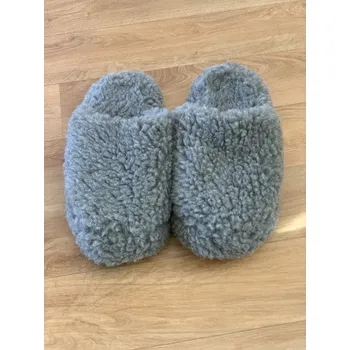 Dámské pantofle TV papuče z ovčí vlny - šedé Velikost: 42