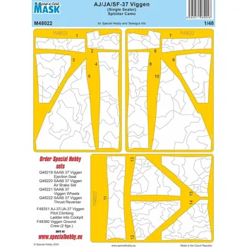 Plastikový model 1/48 Saab AJ/JA/SF-37 Viggen (Single Seater) Splinter Camo MASK - Special Hobby M48022
