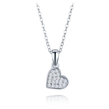 Náhrdelník Moonlit Dětský stříbrný náhrdelník srdce se zirkony – dcera