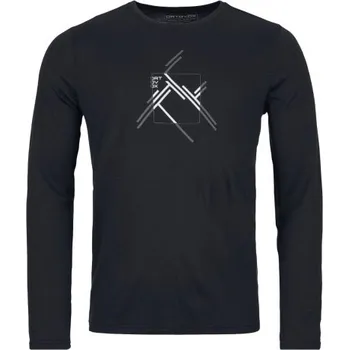 Pánské termoprádlo Pánské funkční tričko Ortovox 185 MERINO MTN CUTOUT LS - černá XXL