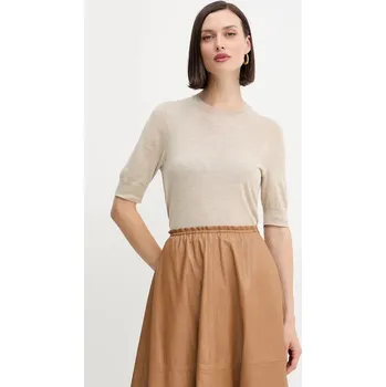 Pánské tričko Vlněné tričko BOSS Farbella 50544996 béžová 08X, vel. XL