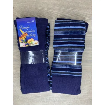 Dámské punčochy DOTEX D&D s.r.o Dámské / Dětské bavlněné punčocháče DOTEX - tenké pruhy Barva: tmavě modrá, Velikost: Dětské (152-164)