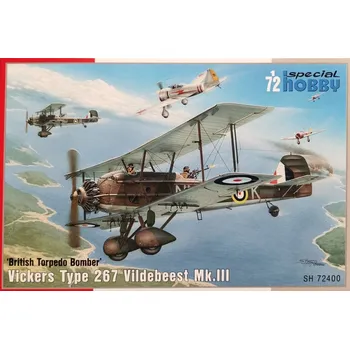 Plastikový model Vickers Type 267 Vildebeest Mk.III (4x camo) - Special Hobby SH 72400