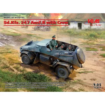 Plastikový model Sd.Kfz. 247 Ausf.B with Crew (4 fig.) - ICM 35111
