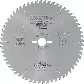 Pilový kotouč Diamantový kotouč na lamino a DTD - D300x3,2 d30 Z60, - C23706012M, CMT Xtreme