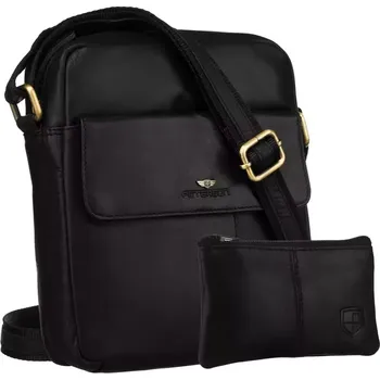 Pánská aktovka Peterson Pánská taška přes rameno kožená s peněženkou PTN 719-OPU BLACK