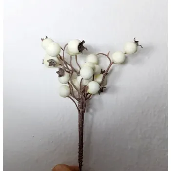 Zahradní dekorace Zápich bobule - šípky 23 cm, bílá