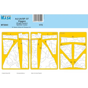 Plastikový model 1/72 Saab AJ/JA/SF-37 Viggen (Single Seater) Splinter Camo MASK - Special Hobby M72043