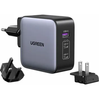 UGREEN USB-A+2*USB-C 65W GaN Worldwide Travel Fast Charger