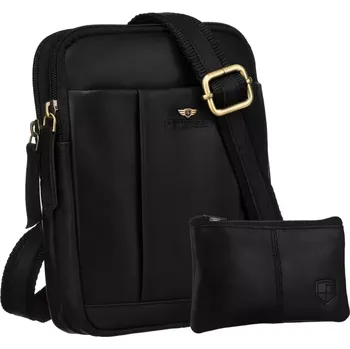 Pánská aktovka Peterson Pánská taška přes rameno kožená s peněženkou PTN M22-OPU BLACK