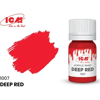 Modelářská barva ICM Deep Red 1007 - bottle, 12 ml