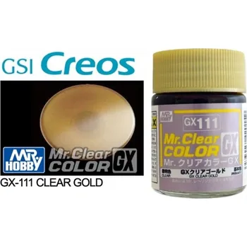 Modelářská barva Mr. Clear Color GX Clear Gold (18 ml) - Gunze GX111