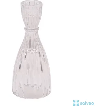 Svícen Svícen na nožce sklo 6,5 x 6,5 x 15 cm