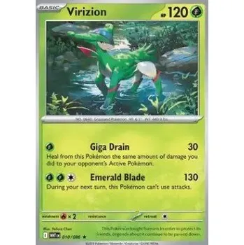 Sběratelská karetní hra Pokémon WHT 010/086 Virizion - White Flare Stav: Near Mint, Verze: POKÉBALL REVERSE HOLO