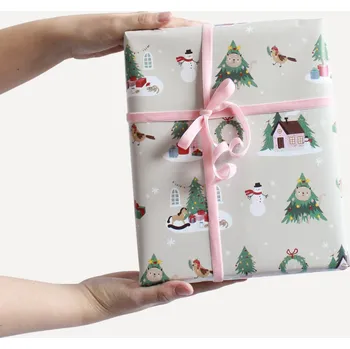 Balící papír Bella Rose Vánoční balicí papír Christmas – 5 m 50 x 500 cm Béžová