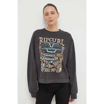 Dámská mikina Bavlněná mikina Rip Curl dámská, šedá barva, s potiskem 05CWFL 90Y, vel. L
