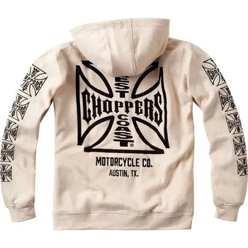 Pánská mikina West Coast Choppers Mikina na zip Wcc Dominator Embroidered Béžová M